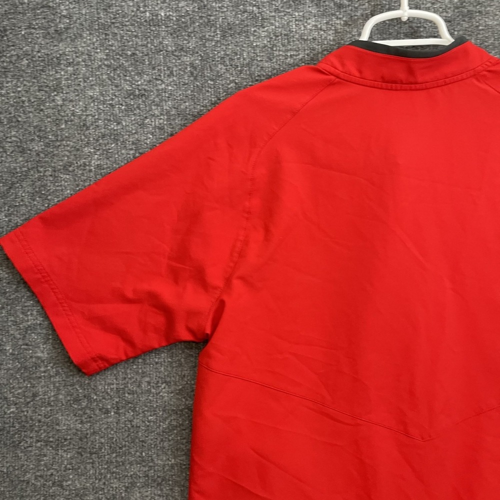 Utah Tech Baseball Pull Over Nike Shirt Mens Sz L Red Short Sleeve - Picture 9 of 14